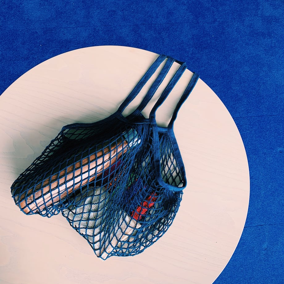 【武州中島紺屋】藍染 オーガニックコットン ネットエコバッグ
