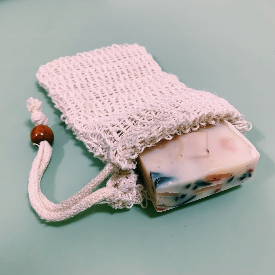 [TwoTrees] Sisal Soap Drawstring Bag